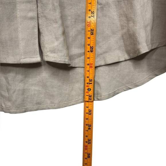NWT NIA Beige Neutral Oversized Linen Blend Button Down Long Sleeve Top Size Med - Picture 9 of 10
